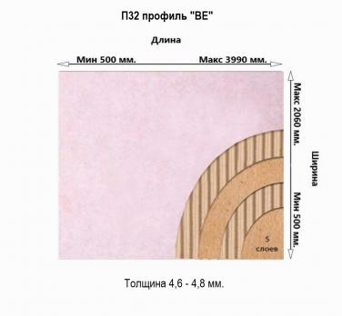 Гофрокартон марка П32 профиль ВЕ" белый"
